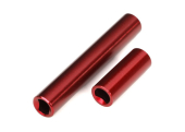 9852-RED Półosie napędowe, środkowe, żeńskie, aluminium 6061-T6 (anodowane na czerwono) (przód i tył) (do użytku z metalowymi środkowymi półosiami napędowymi #9751) (pasują do pojazdów 1/18 TRX-4M™ z rozstawem osi 162 mm)