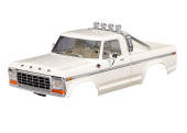 9812-WHT Nadwozie, Ford F-150 Truck (1979), kompletne, białe (zawiera osłonę chłodnicy, lusterka boczne, klamki drzwi, pałąk zabezpieczający, wycieraczki przedniej szyby, listwy boczne i montaż zatrzaskowy) (wymaga przedniego i tylnego zderzaka nr 9834)