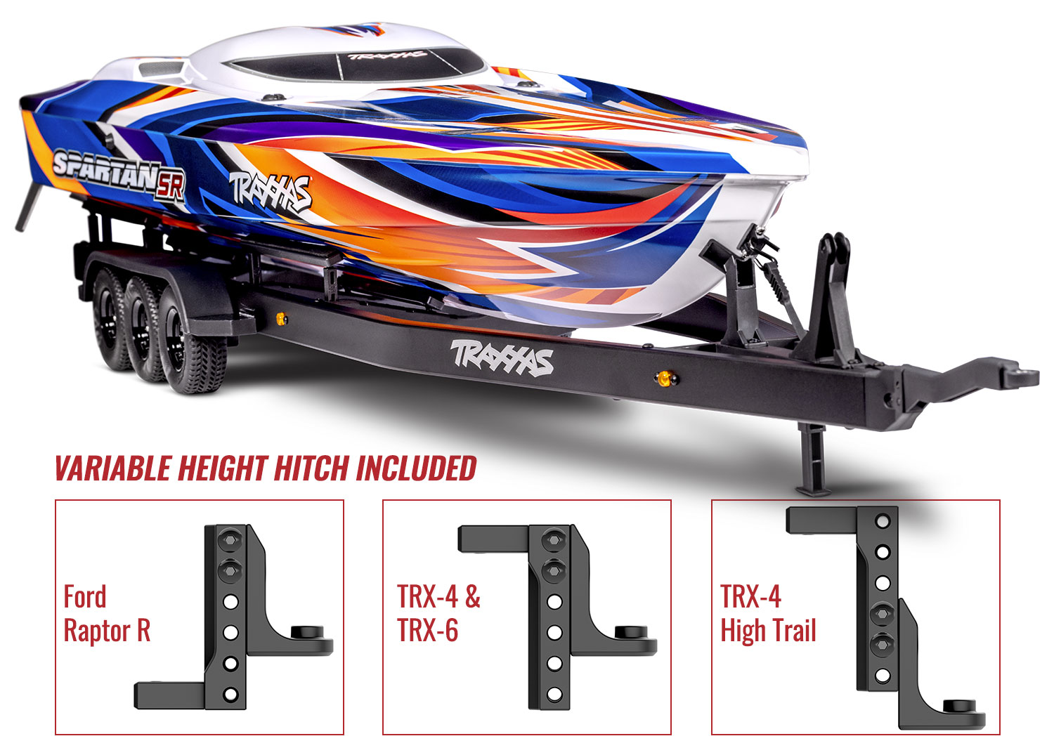 Traxxas Boat Trailer (#10350) with included variable height trailer hitch