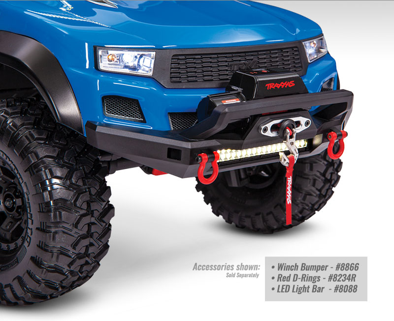 Installed (with LED Lights) – Pro Scale Winch for TRX-4 and TRX-6 (#8855)